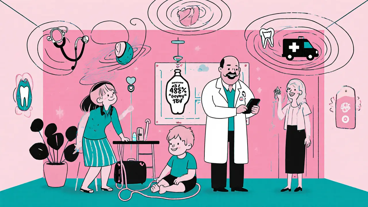 Семья в зарубежной клинике: ребенок с капельницей, телемедицина и возвращающийся багаж.