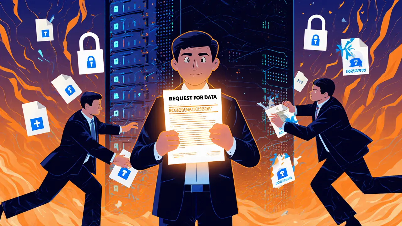 Человек против сервера данных, где чиновники пытаются забрать медицинские записи.
