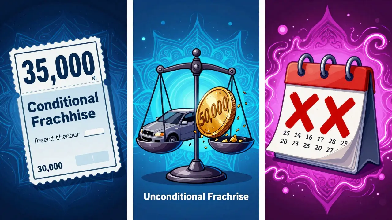 Три сценария франшизы: условная, безусловная и динамическая, изображённые в ярком психоделическом стиле.