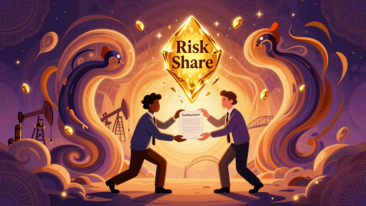 Один страхователь передаёт договор ведущей компании, которая распределяет риски между двумя другими.