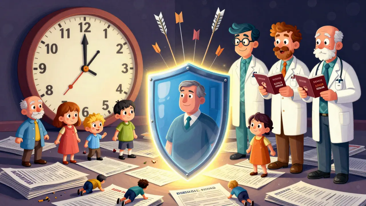 Щит страхования отвергает запрещённые диагнозы, а за спиной — клиники мира и часы ожидания 180 дней.