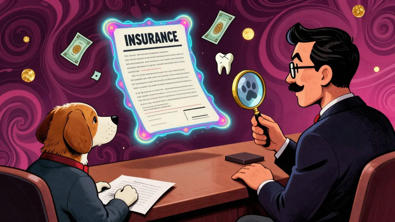 Судебный зал с плавающими медицинскими счетами и страховым полисом в психоделическом стиле.