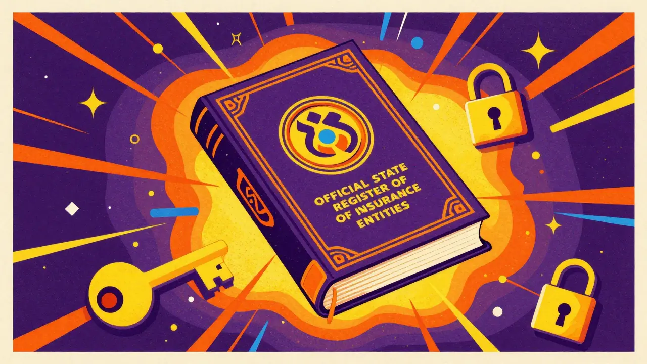 Гигантская книга государственного реестра со символами регулирования финансов