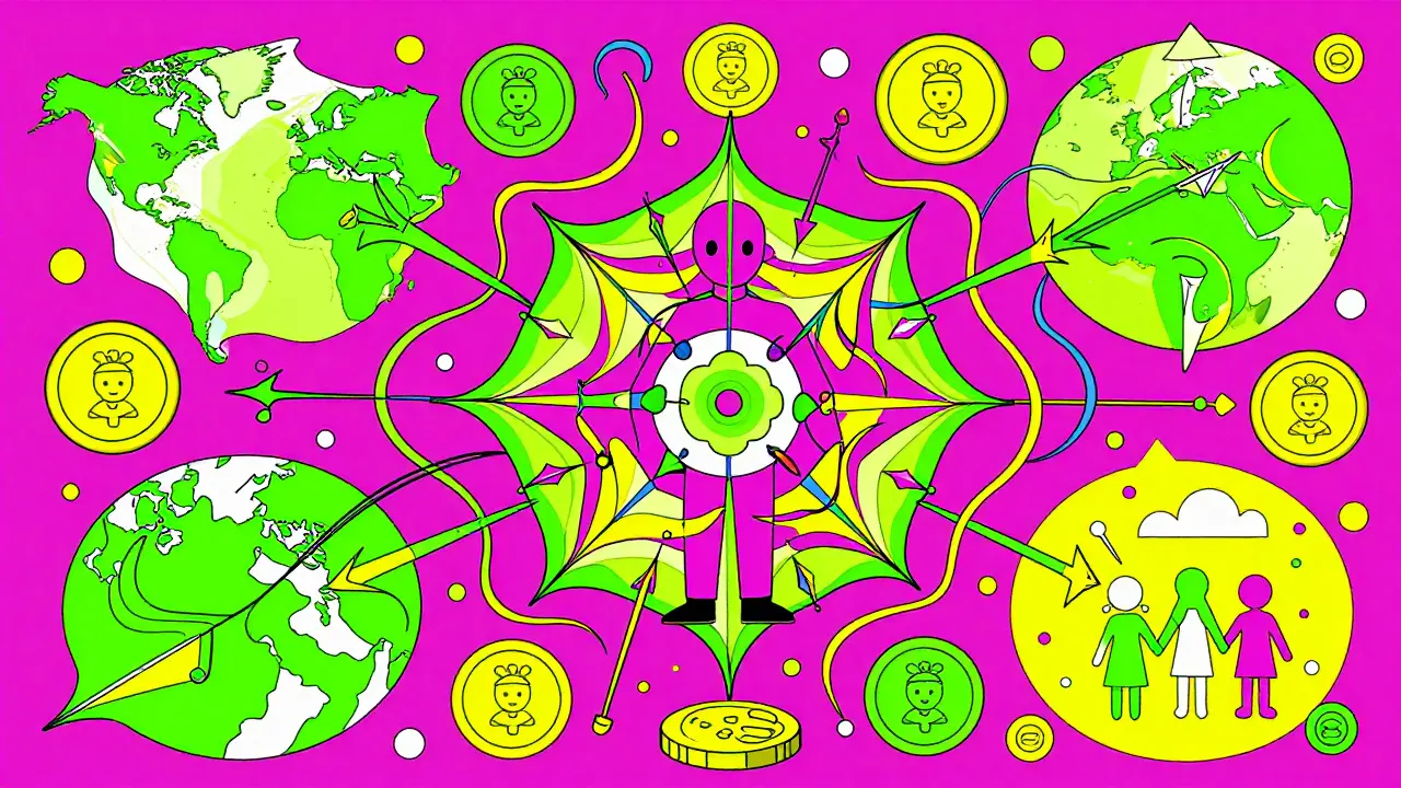 Абстрактная композиция из элементов выплат, детей и региональных надбавок