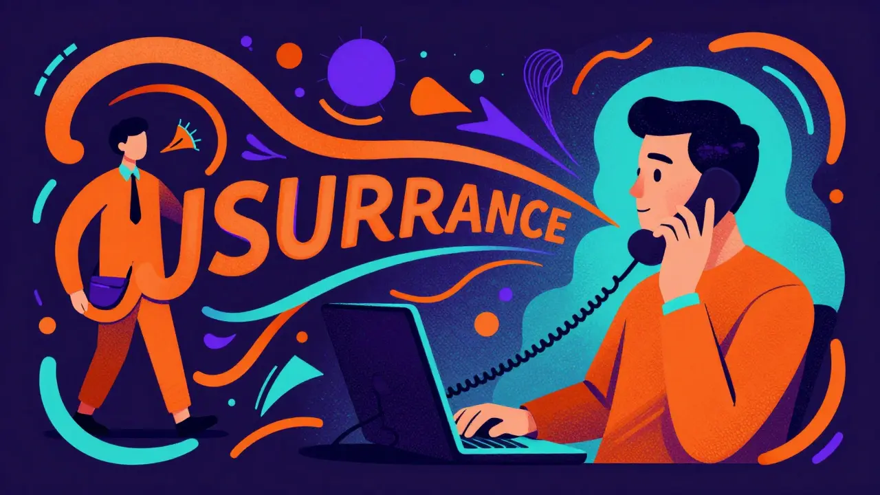 Стилизованный звонок в страховую компанию в стиле психоделического искусства